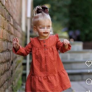 Carter's Textured Cotton Dress with Flutter Details with a diaper cover